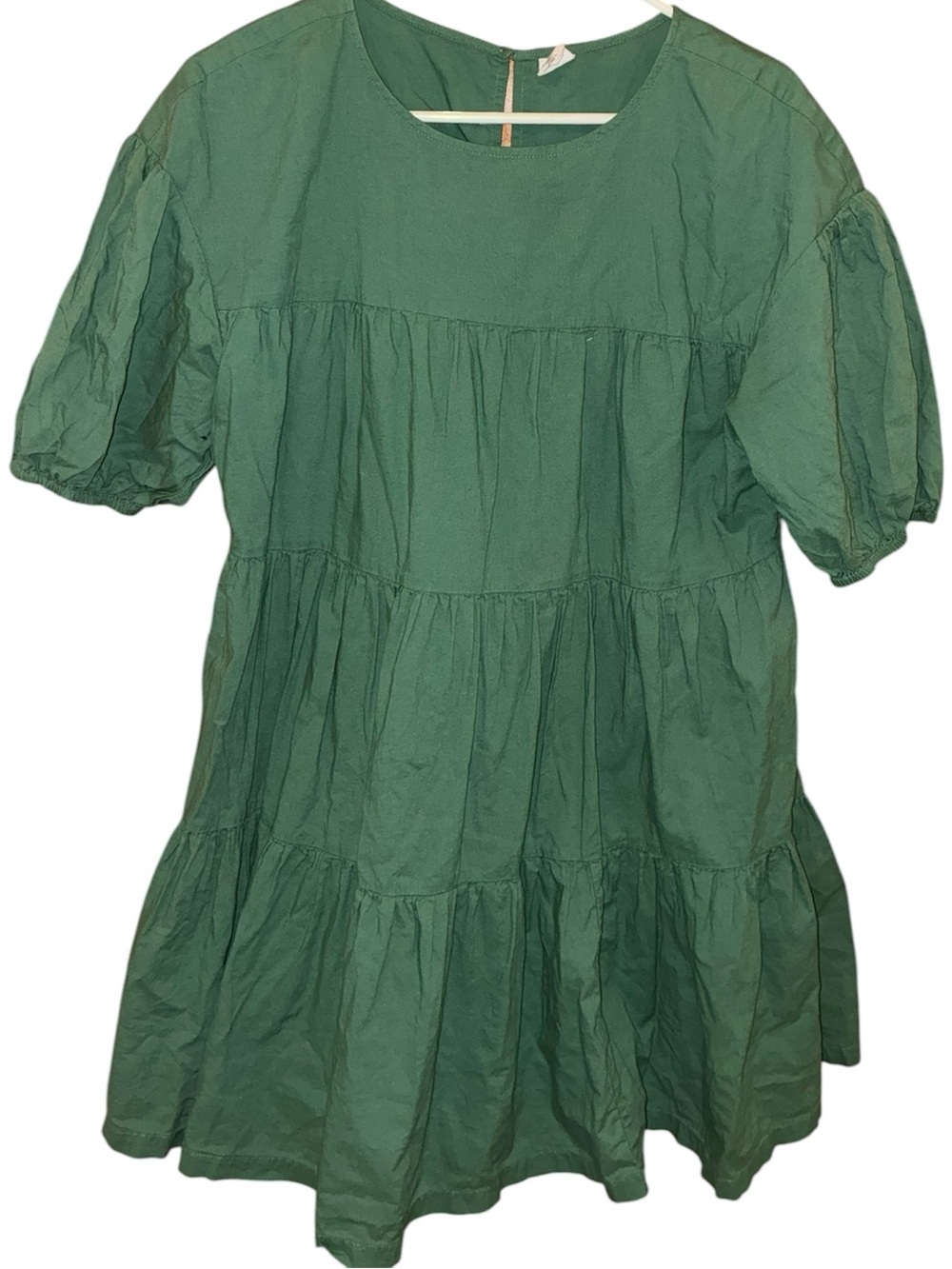 Melrose and Market Green Babydoll Dress Short Puff Sleeve M